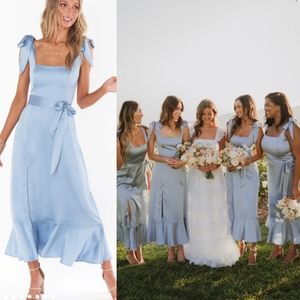 NWOT Show Me Your Mumu Claire Midi Dress Women's Small Blue Dress